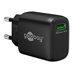 Goobay USB Fast Charger 18W QC USB Oplader (USB-A) Sort