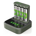 GP Batteries ReCyko B441 Batterilader m/Ladestation + 4x AA Batterier 2100mAh (AA)