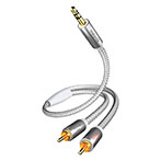 In-Akustik Premium Minijack til Phono kabel - 3m (3,5mm Han/2xRCA Han)