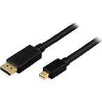 Mini DisplayPort til DisplayPort 4K - 0,5m (Sort)