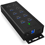 RaidSonic USB 3.0 Hub t/vgmontering (USB-A/RJ45)