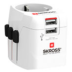 Skross PRO Light Rejseadapter m/2xUSB-A (USA/UK/AUS/EU)