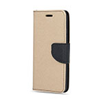 Smart Fancy Flipcover iPhone 15 Plus (Kunstlder/TPU) Guld/Sort