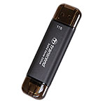 Transcend Brbar SSD Ngle 256GB (USB-C/USB-A) Sort