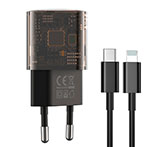XO CE05 Clear USB-C oplader m/Lightning Kabel 30W