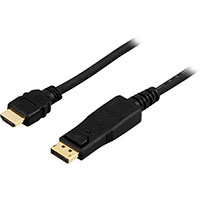 Displayport til HDMI kabel - 2m (Sort)