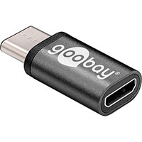 Micro USB til USB-C adapter (Goobay) Sort