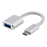 USB-C til USB-A Hun adapter (Deltaco) Sølv
