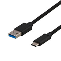 USB-C kabel 1m USB 3.1 (USB-C/USB-A) Sort - Deltaco