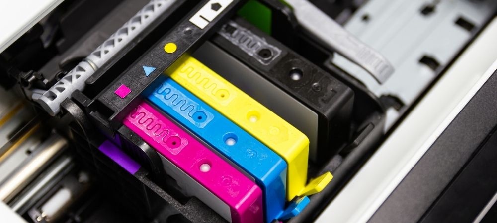 Forskellige farver af printerpatroner