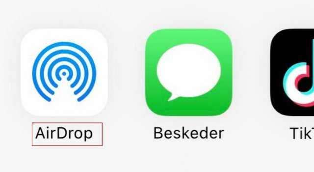 airdrop indstillinger på iPhone