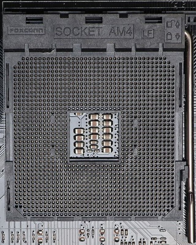 CPU med AM4 socket - via Wikimedia commons