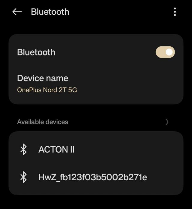 Billede: Android søger efter Bluetooth enheder. Udarbejdet af avXperten personale.
