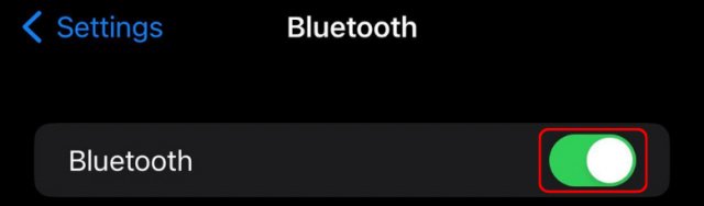 Billede: iPhone Bluetooth slået til. Udarbejdet af avXperten personale.