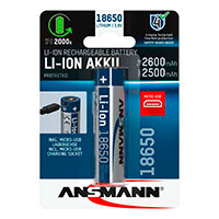 18650 batteri 2600mAh - 3,6V (Micro-USB) Ansmann 1307-0002
