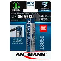 18650 batteri 3400mAh - 3,6V (Micro-USB) Ansmann 1307-0003