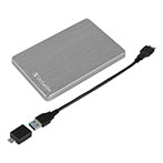 1TB Ekstern Harddisk (USB 3.2) Aluminium - Verbatim