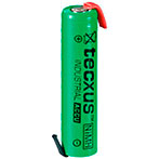 1x AA batteri m/loddeflig NiMH (2100mAh) Tecxus