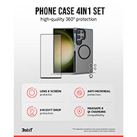 3Sixt 4-i-1 Beskyttelsespakke t/Samsung Galaxy S24 Ultra (Skrm-/Kamerabeskyttelse/Cover/Applikator)