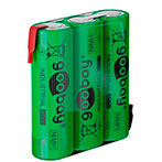 3x AA batteri m/loddeflig NiMH (2100mAh) Goobay