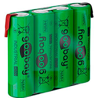 4x AA batteri m/loddeflig NiMH (2100mAh) Goobay