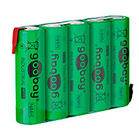 5x AA batteri m/loddeflig NiMH (2100mAh) Goobay