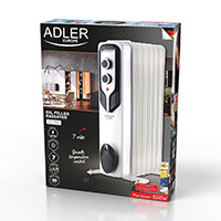 Adler AD7815 Olieradiator Mobil 1500W (7 lameller) Hvid