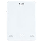 Adler Køkkenvægt m/USB-C (10kg/5g) Hvid