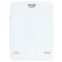 Adler Kkkenvgt m/USB-C (10kg/5g) Hvid