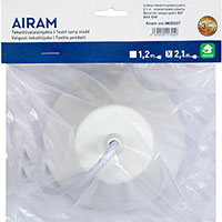 Airam Pendelfatning E27 2,1m (Tekstil) Hvid
