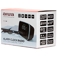 Aiwa CRU-19BK Clockradio med FM (2x USB) Sort