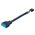 Akasa Intern USB Adapter Kabel - 0,1m (USB 19-pin til USB 9-pin)
