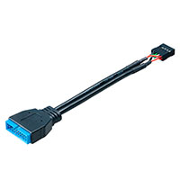 Akasa Intern USB Adapter Kabel - 0,1m (USB 19-pin til USB 9-pin)
