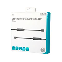 Deltaco aktivt USB-C Kabel - 3m (USB-C/USB-C) 60W/3A/DP
