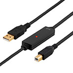 Aktivt USB kabel (A han/B han) - 10m
