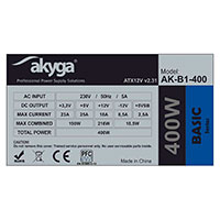 Akyga Basic Series AK-B1-400 ATX  Strmforsyning (400W)