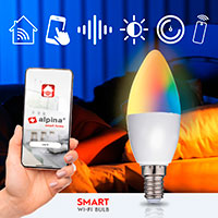 Alpina WiFi Smart LED RGB Kerte Pre E14 - 4,9W (50W)