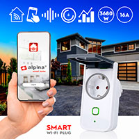 Alpina WiFi Smart Stikkontakt m/Digital Energimler (16A/3680W)