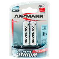 Ansmann AA Batterier 1,5V (Extreme Lithium) 2-Pack