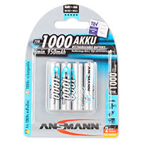 Ansmann Genopladelige AAA batterier (950mAh) 4-pack