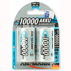 Ansmann Genopladelige D batterier (10000 mAh) 2-pack