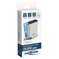 Ansmann Pro 22,5W Powerbank 20.000mAh (USB-A/USB-C) Hvid