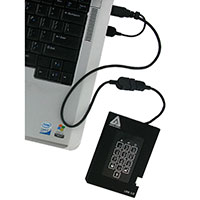 Apricorn A25-3PL256-2000F Ekstern Harddisk 2TB m/Kode (USB-A) 2,5tm