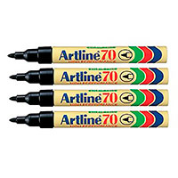 Artline 70 Permanent Marker - Sort (1,5mm) 4-pack
