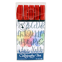 Artline Supreme Kalligrafi Pen st 5 stk (1,0-5,0mm) Rd