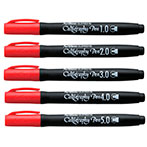 Artline Supreme Kalligrafi Pen sæt 5 stk (1,0-5,0mm) Rød