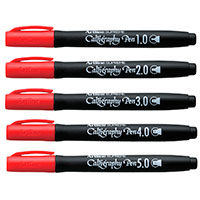 Artline Supreme Kalligrafi Pen st 5 stk (1,0-5,0mm) Rd