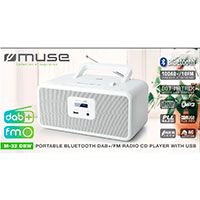 Brbar DAB+ radio (CD/FM/USB) Hvid - Muse M-32