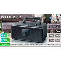 Brbar DAB+ radio (CD/FM/USB) Sort - Muse M-32