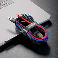 Baseus 3,5A Fast 4-i-1 USB-A Multikabel - 1,2m (2xUSB-C/2xMicroUSB)